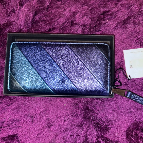 Kurt Geiger Metallic Blue Ombre Zip Wallet - Picture 5 of 6